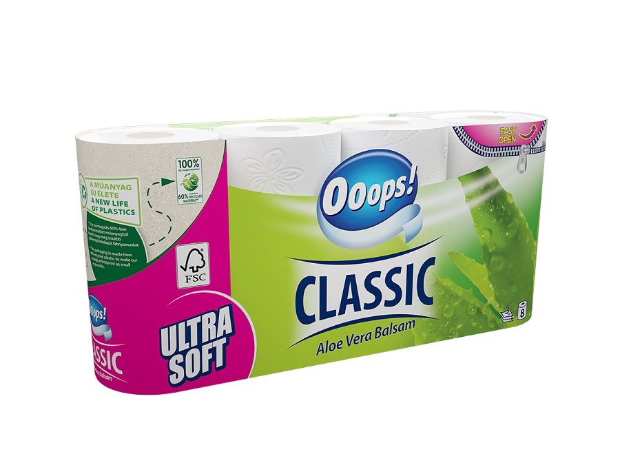 Ooops! Classic Aloe Vera Balsam 3 rétegű toalettpapír 8 tekercs