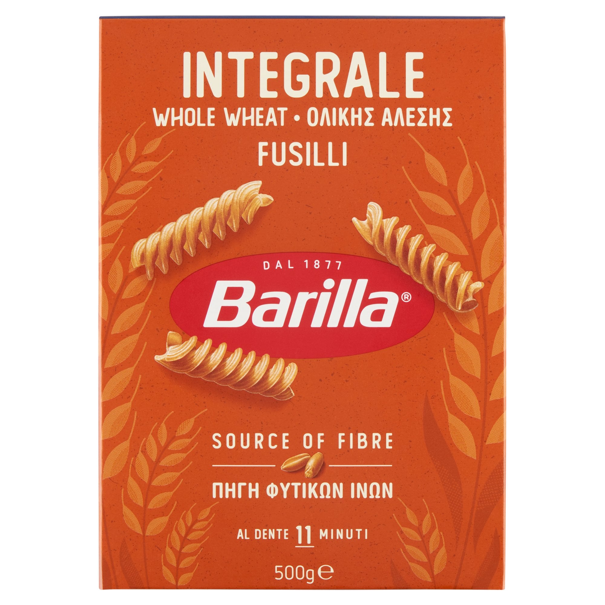 Barilla Integrale Fusilli teljes kiőrlésű apró durum száraztészta