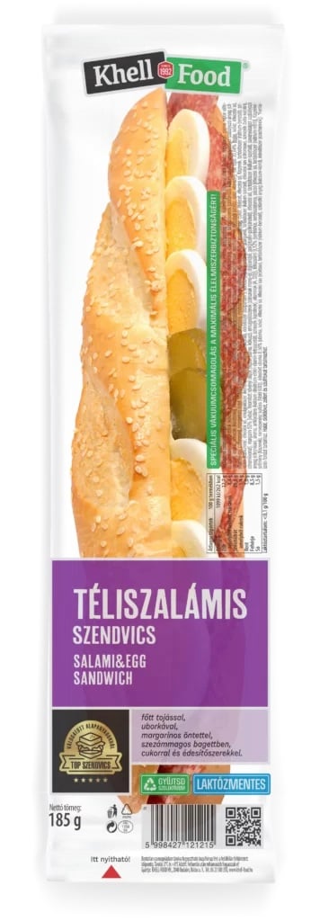 Khell-Food Téliszalámis bagett szendvics tojással