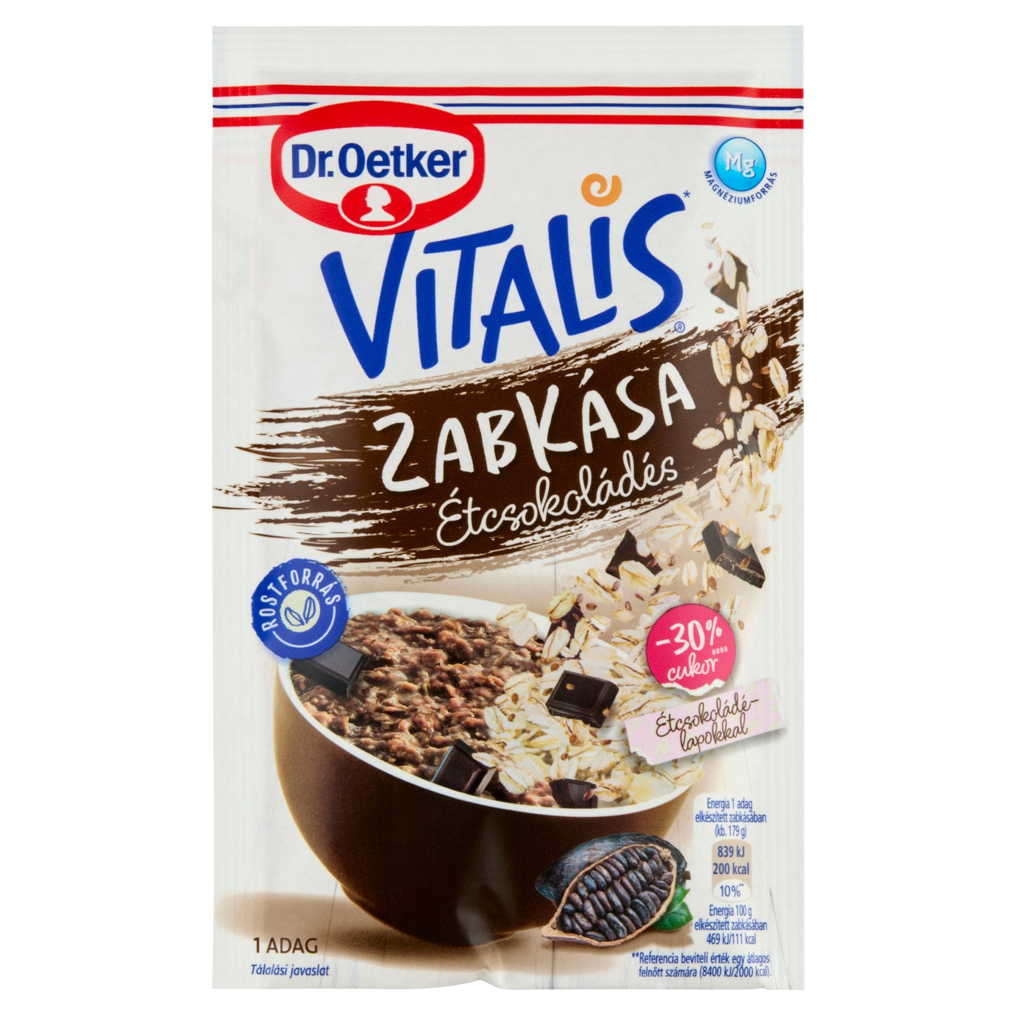 Dr. Oetker Vitalis Zabkása étcsokoládés (-30% cukor)