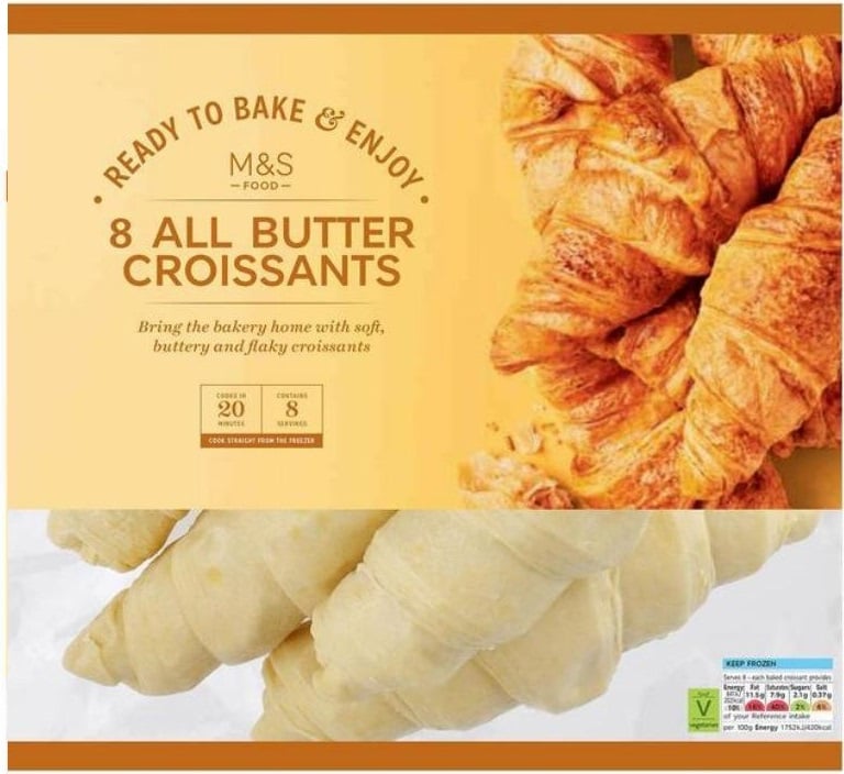 Marks & Spencer 8 db francia croissant, fagyasztott, sütésre kész