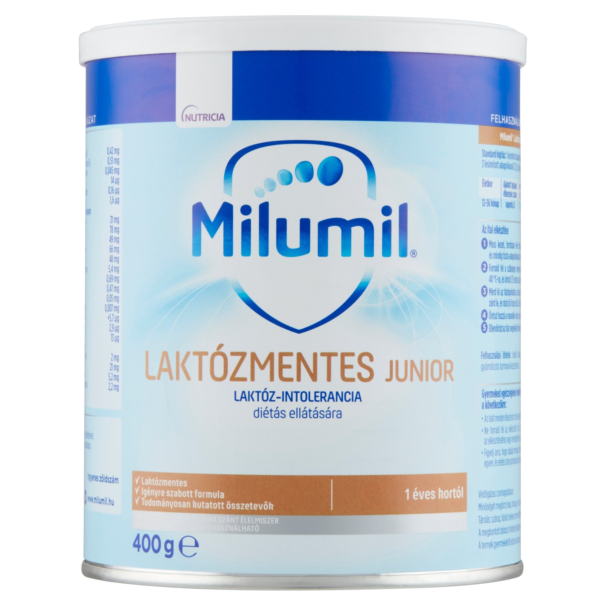 Milumil Laktózmentes Junior speciális gyógyászati célra szánt élelmiszer 12 hónapos kortól