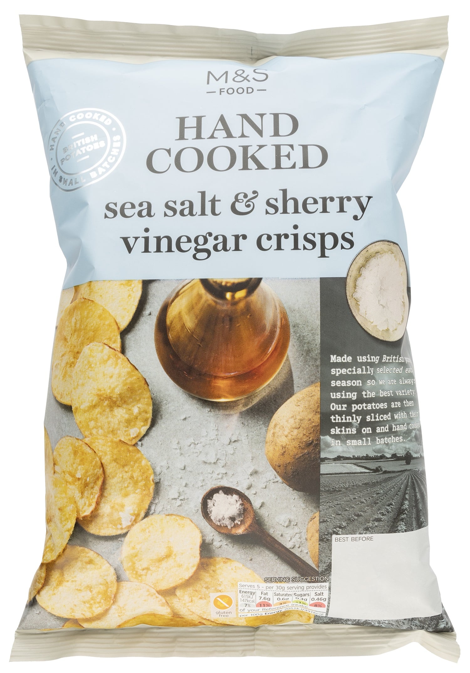 Marks & Spencer Enyhén sózott burgonya chips tengeri sóval és balzsamecettel