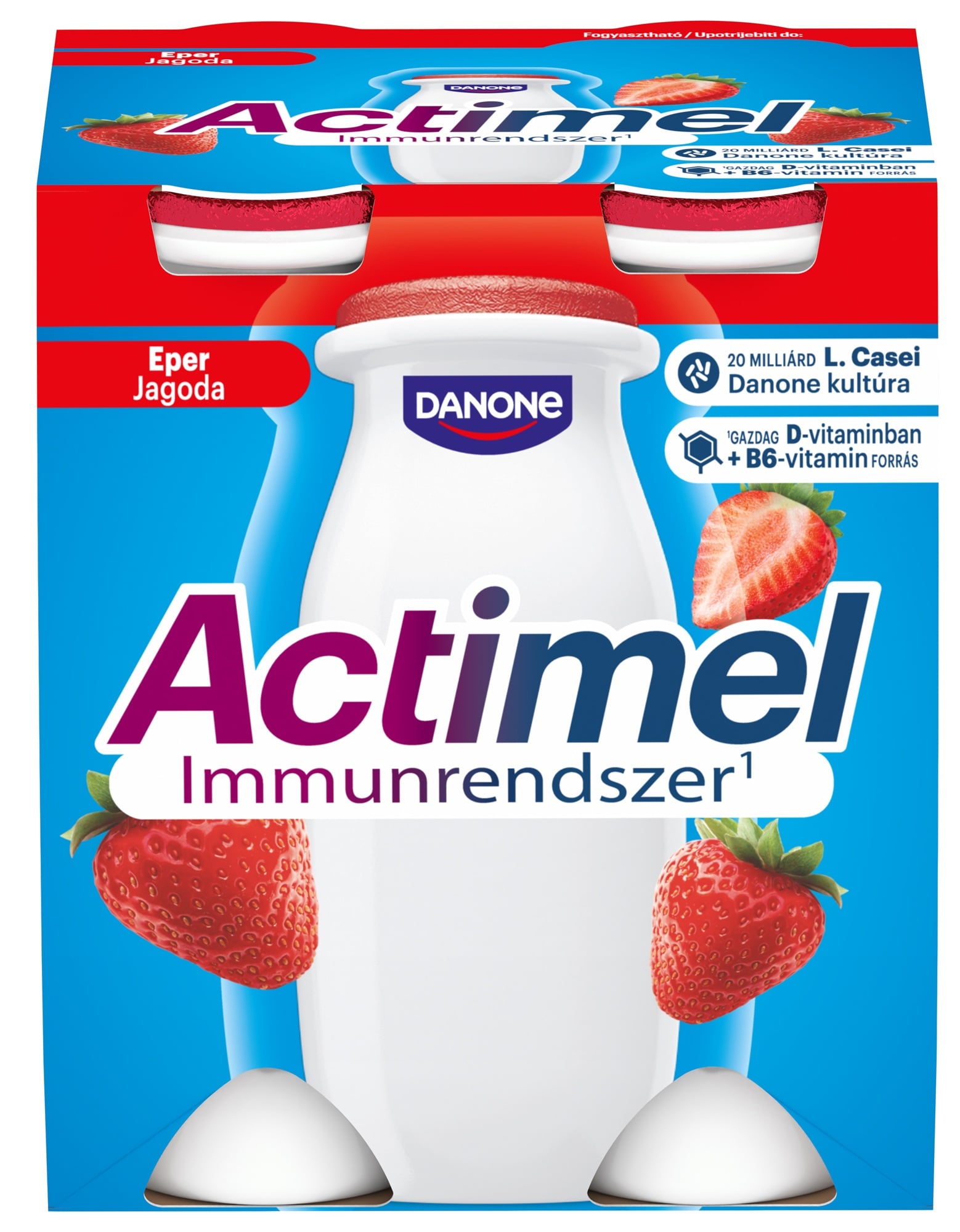 Danone Actimel zsírszegény, élőflórás, eperízű joghurtital (4x100g)