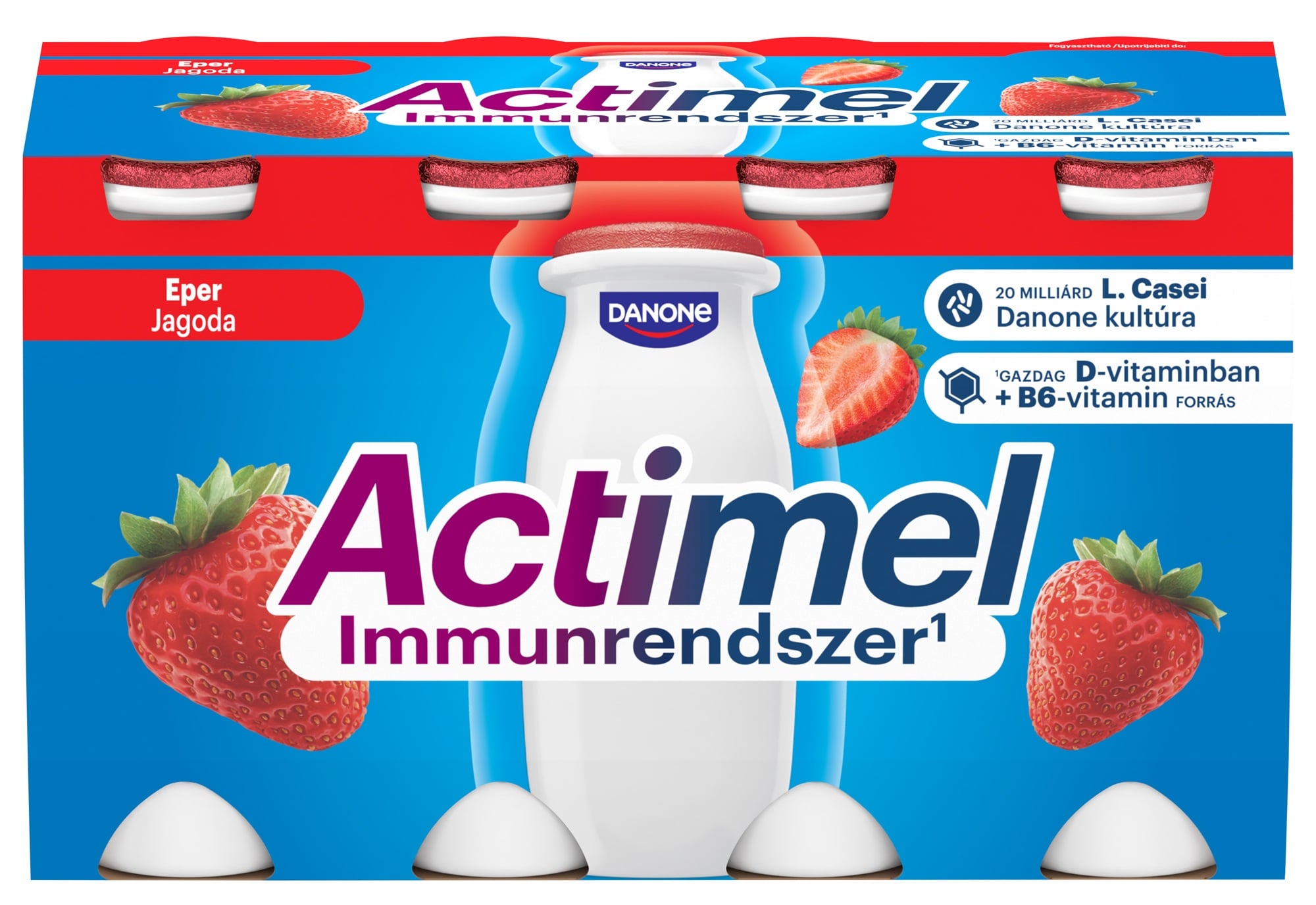 Danone Actimel zsírszegény, élőflórás, eperízű joghurtital (8x100g)