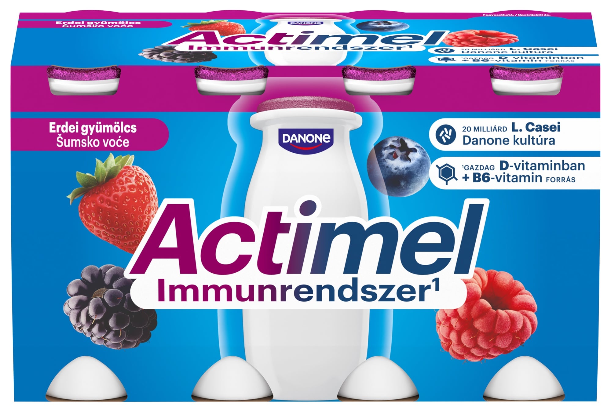 Danone Actimel zsírszegény, élőflórás, erdei gyümölcsízű joghurtital (8x100g)