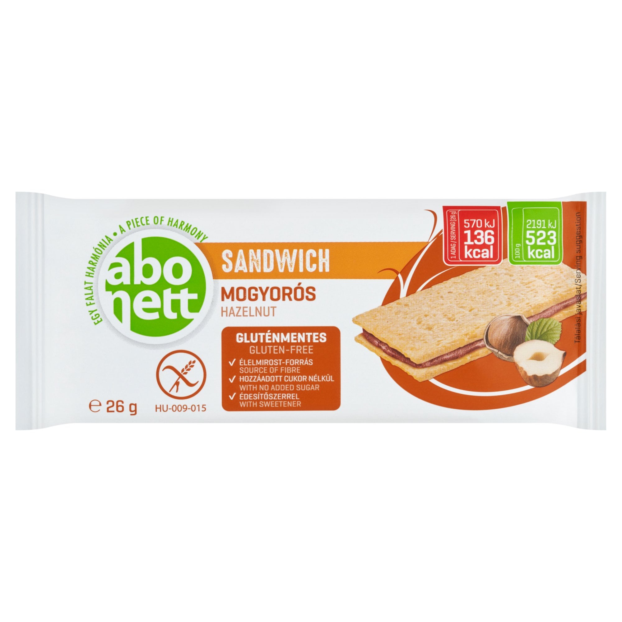 Abonett Gluténmentes törökmogyorós sandwich