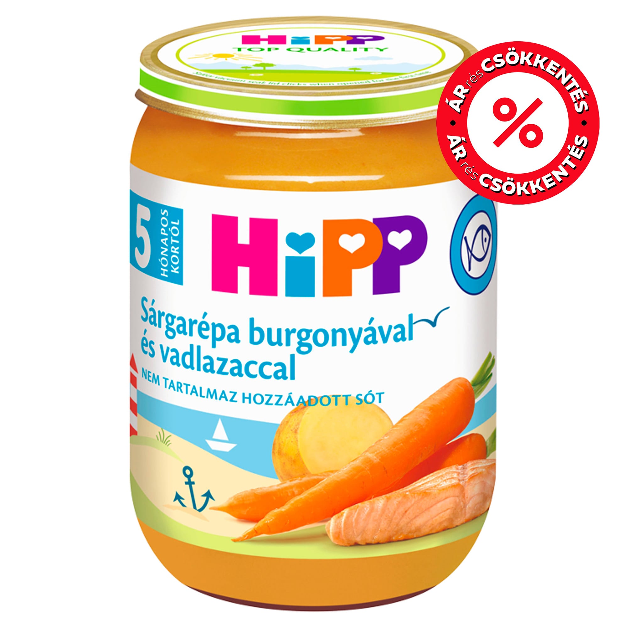 Hipp Sárgarépa burgonyával és vadlazaccal 5 hónapos kortól