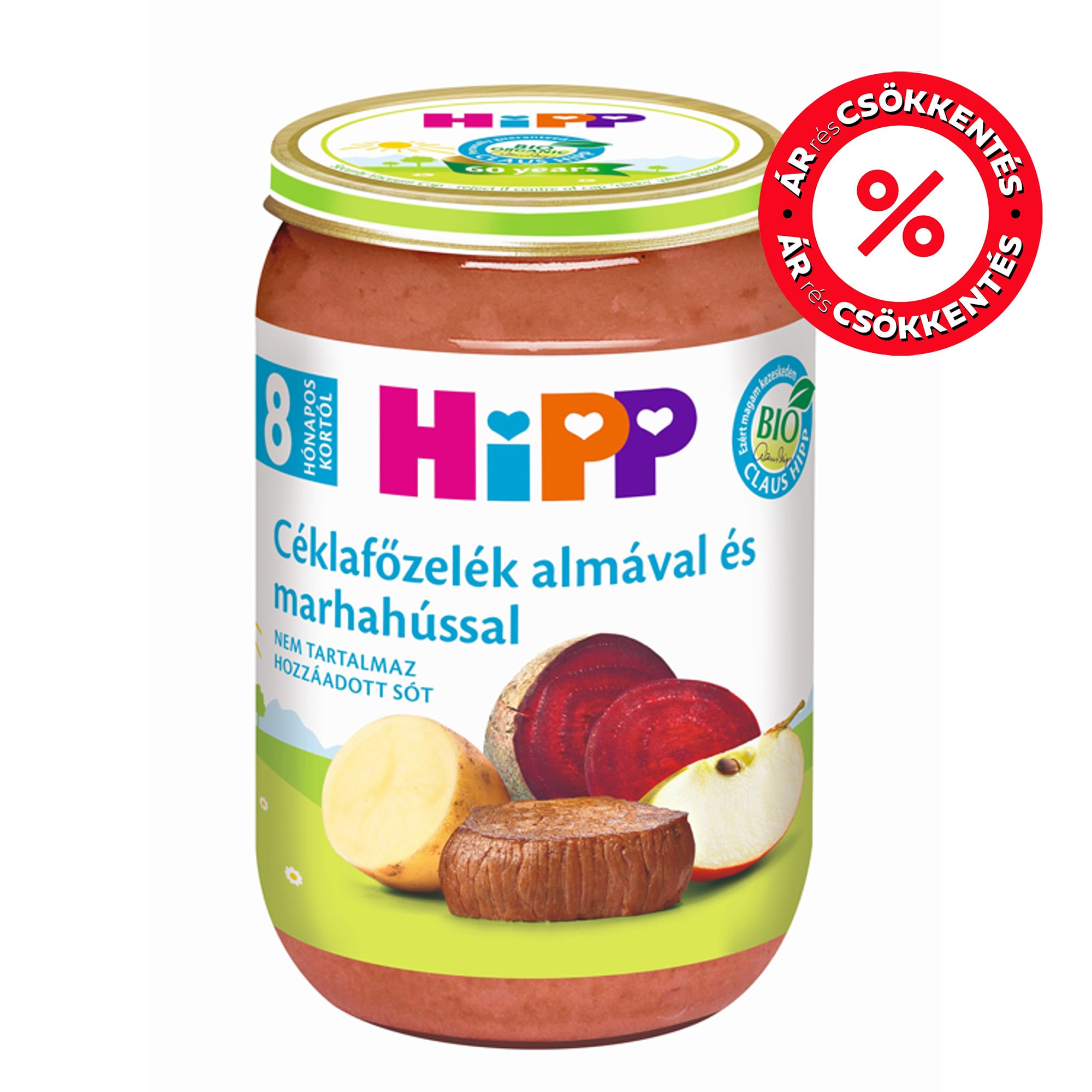 Hipp Céklafőzelék almával és marhahússal 8 hónapos kortól