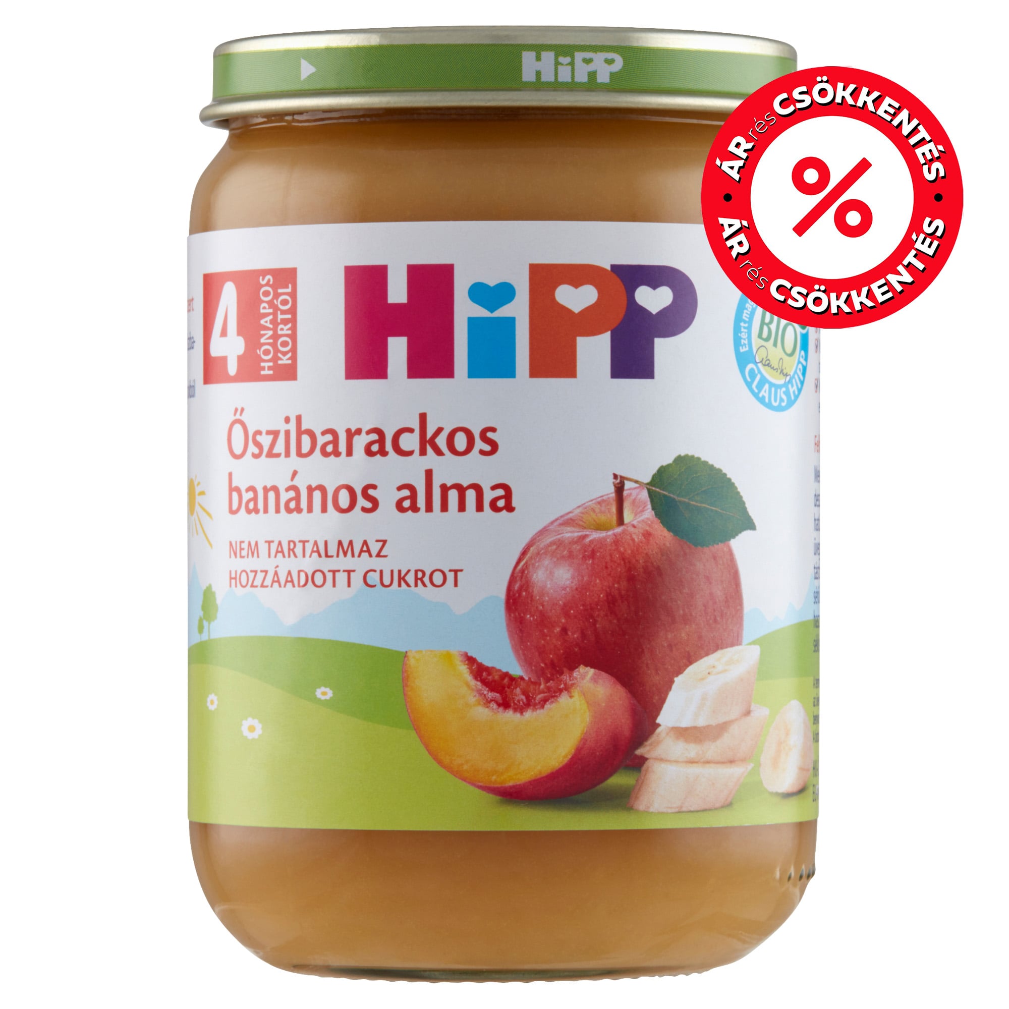Hipp BIO Őszibarackos-banános alma 4 hónapos kortól