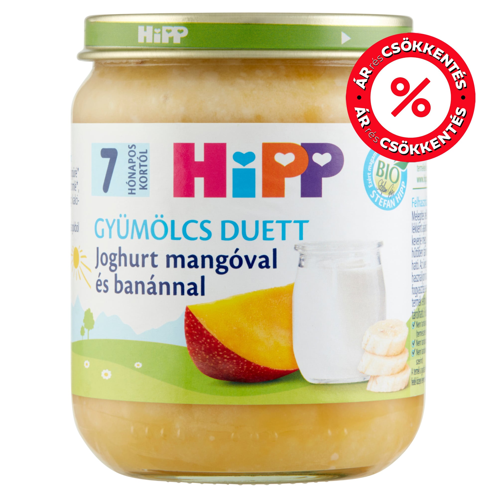Hipp BIO Joghurt mangóval és banánnal 7 hónapos kortól