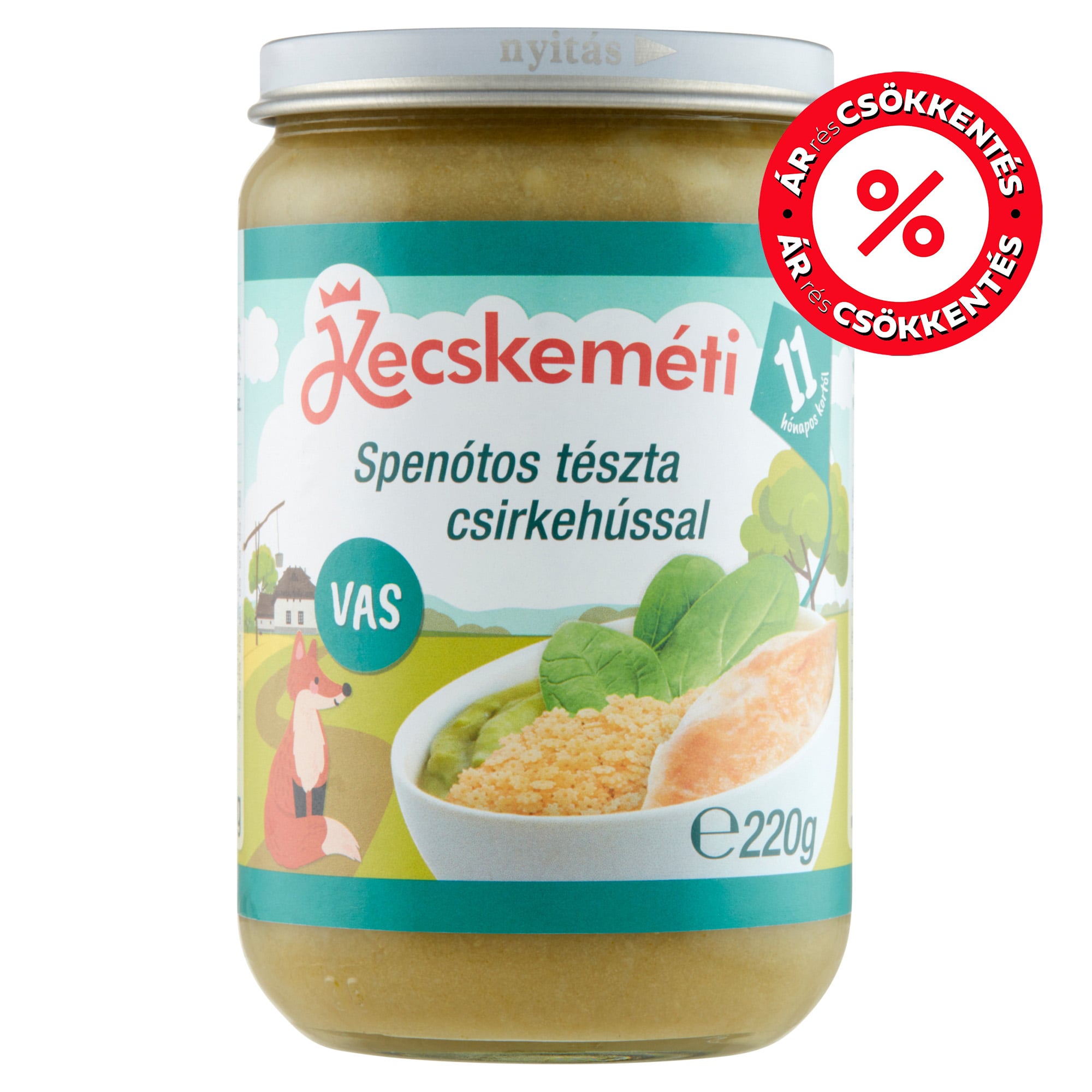 Kecskeméti Spenótos tészta csirkehússal 11 hónapos kortól