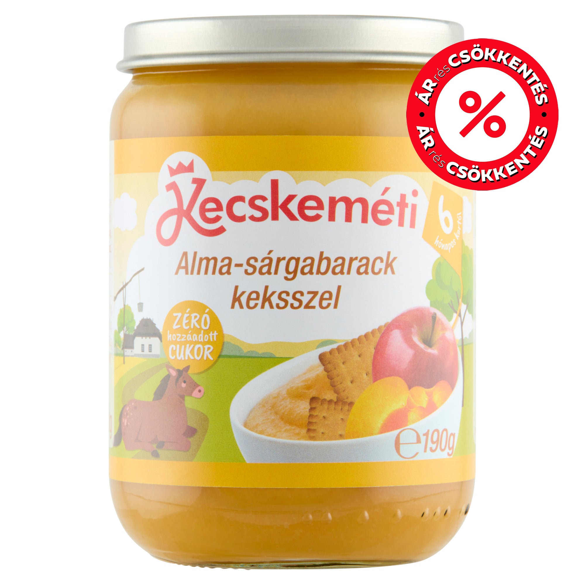 Kecskeméti Alma-Sárgabarack keksszel 6 hónapos kortól