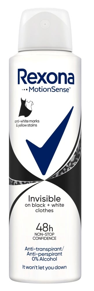 Rexona Invisible Black&White női izzadásgátló dezodor, 150 ml