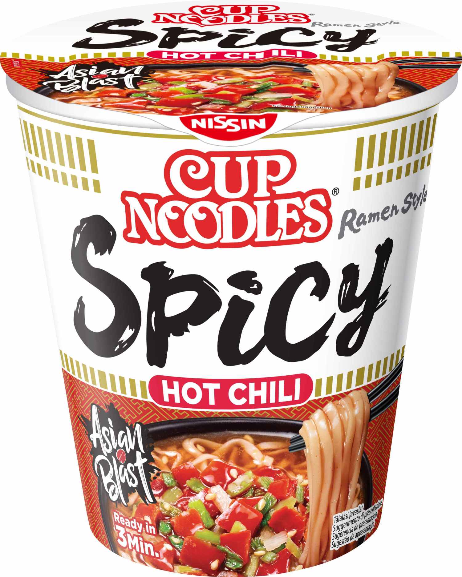 Nissin Cup Noodles instant tésztaleves csípős ízesítéssel
