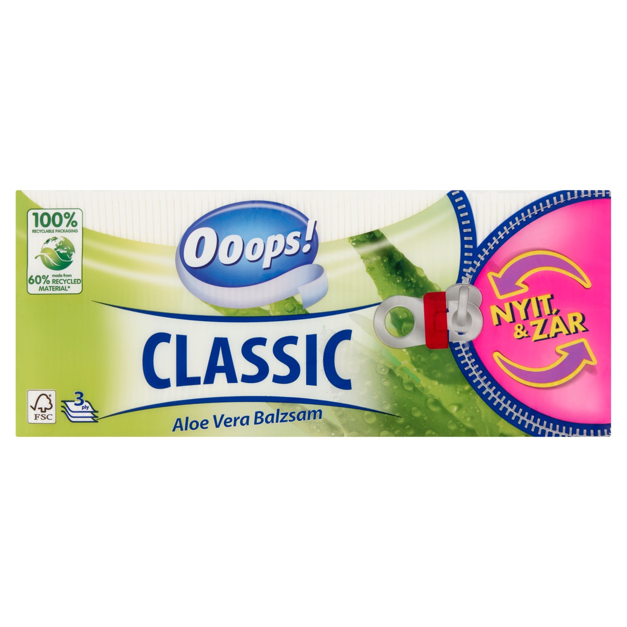 Ooops! Aloe Vera 3 rétegű papír zsebkendő