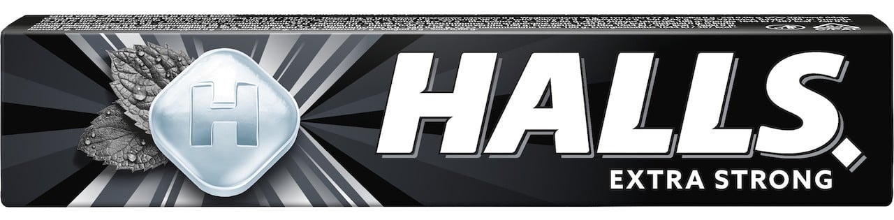 Halls extra erős mentol-eukaliptusz ízű töltetlen keménycukorka