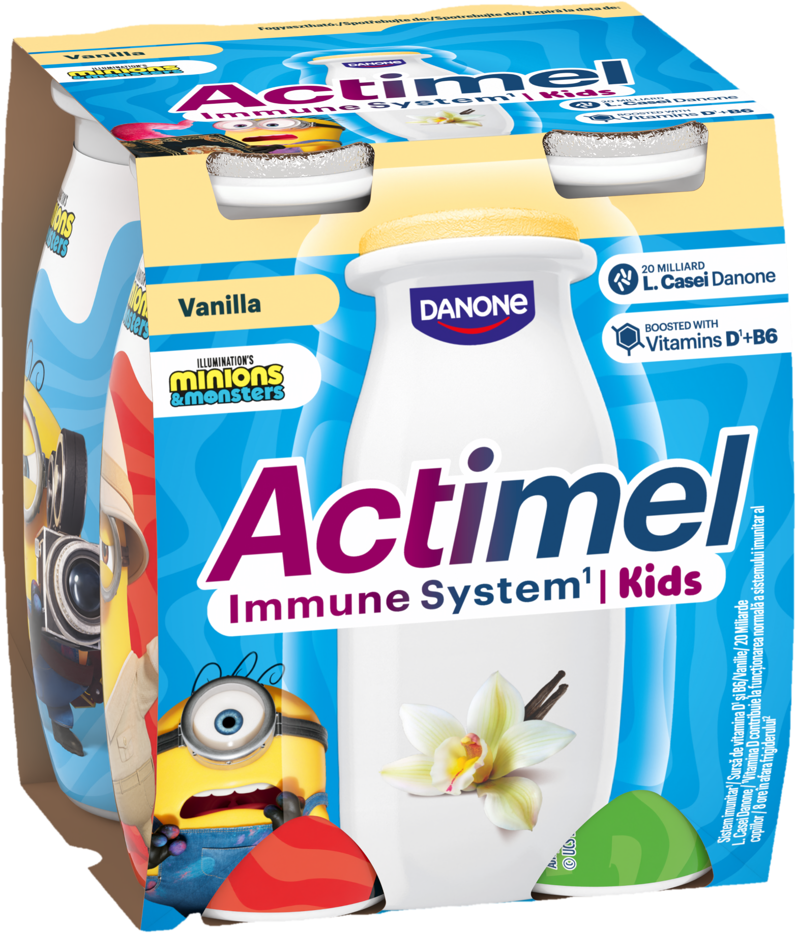 Danone Actimel Kids zsírszegény vaníliás joghurtital B6- és D-vitaminnal (4x100g)