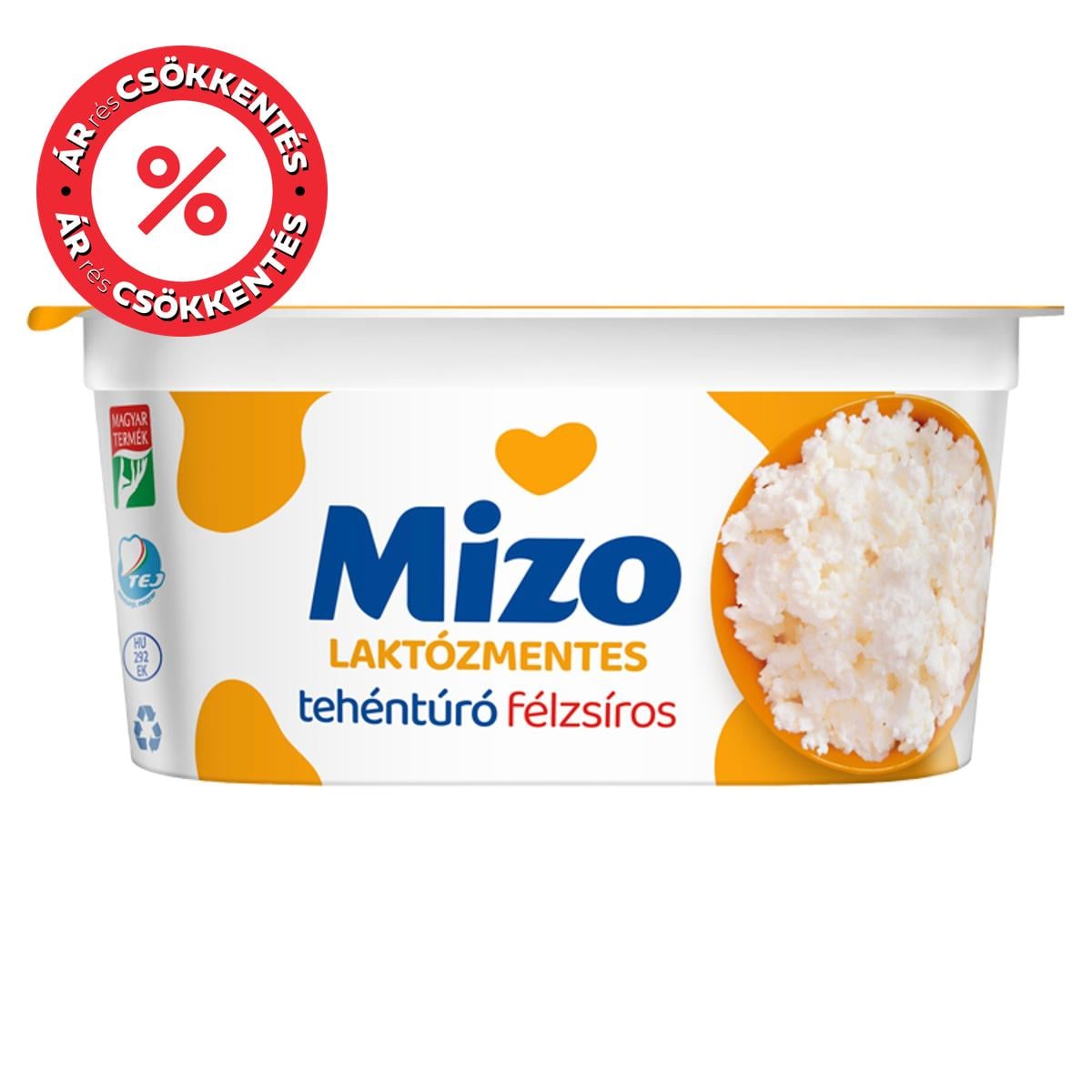 Mizo Laktózmentes félzsíros tehéntúró