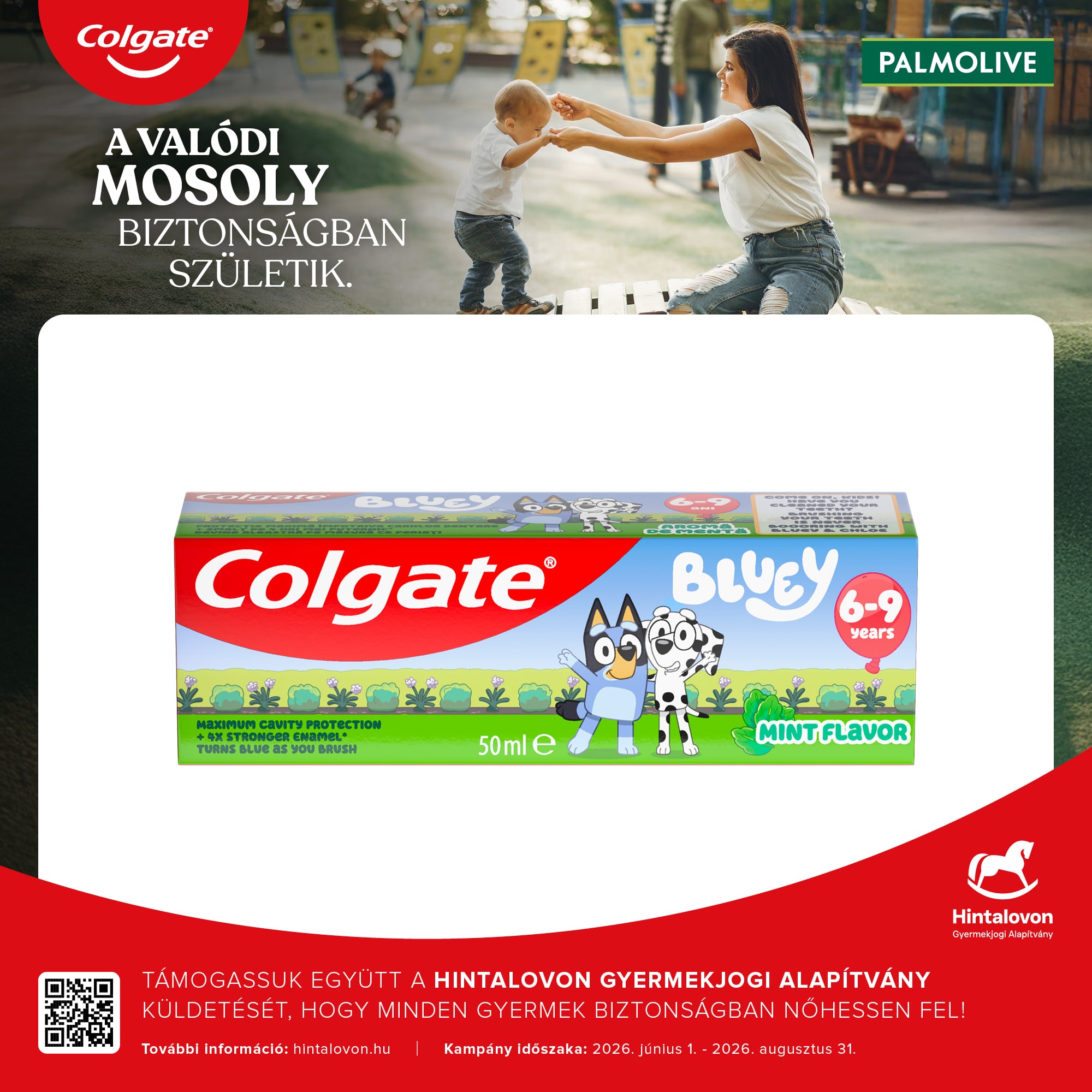 Colgate Kids Bluey menta ízű gyermek fogkrém 6-9 éves gyermekeknek 50 ml