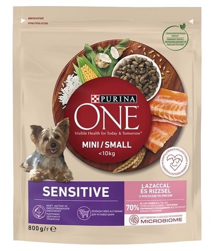 Purina ONE MINI Sensitive/Delicate Lazaccal száraz kutyaeledel