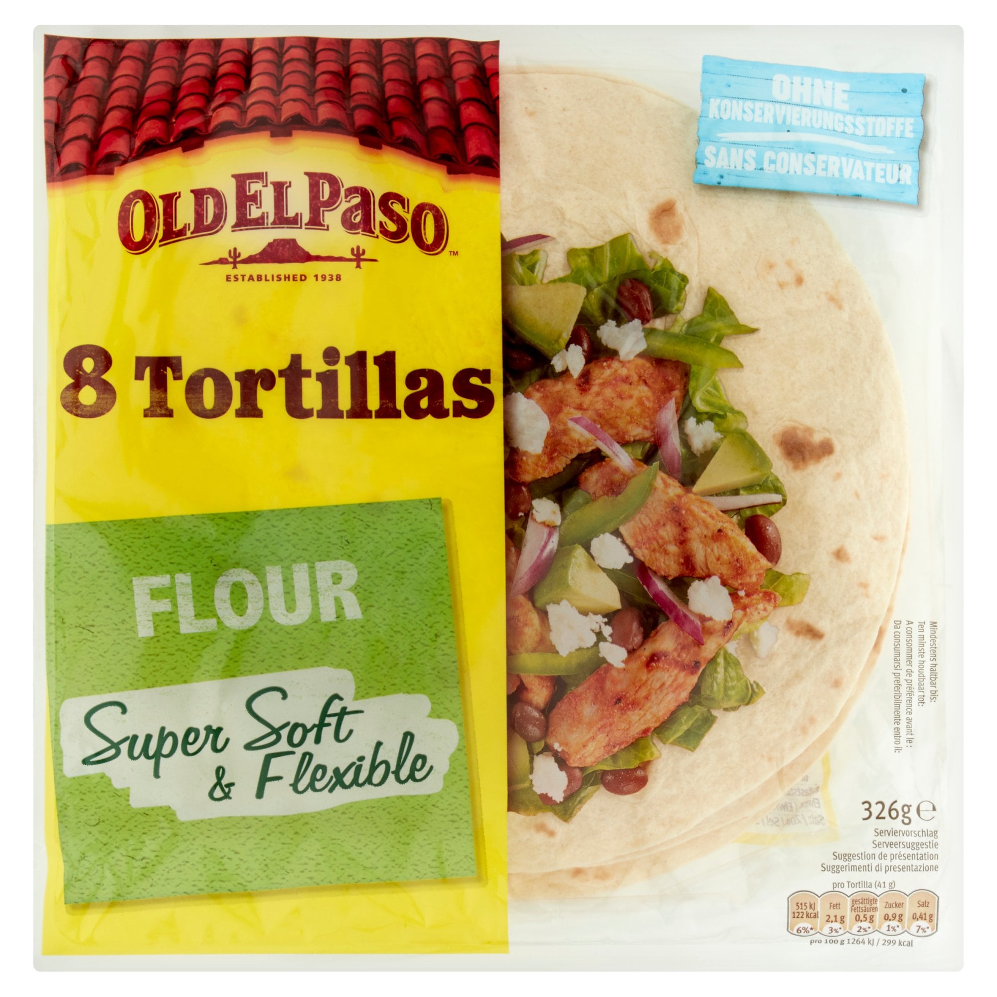 Old El Paso Tortilla lepények búzalisztből