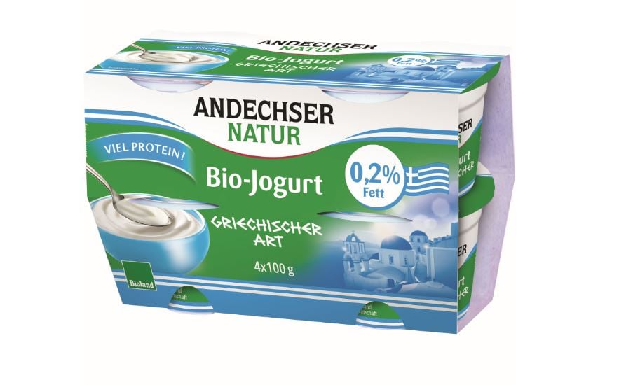 Andechser Bio zsírszegény görög natúr joghurt, 0,2%, 4x100g