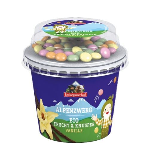 Bio Alpenmilch vanília ízű joghurt csokigolyókkal