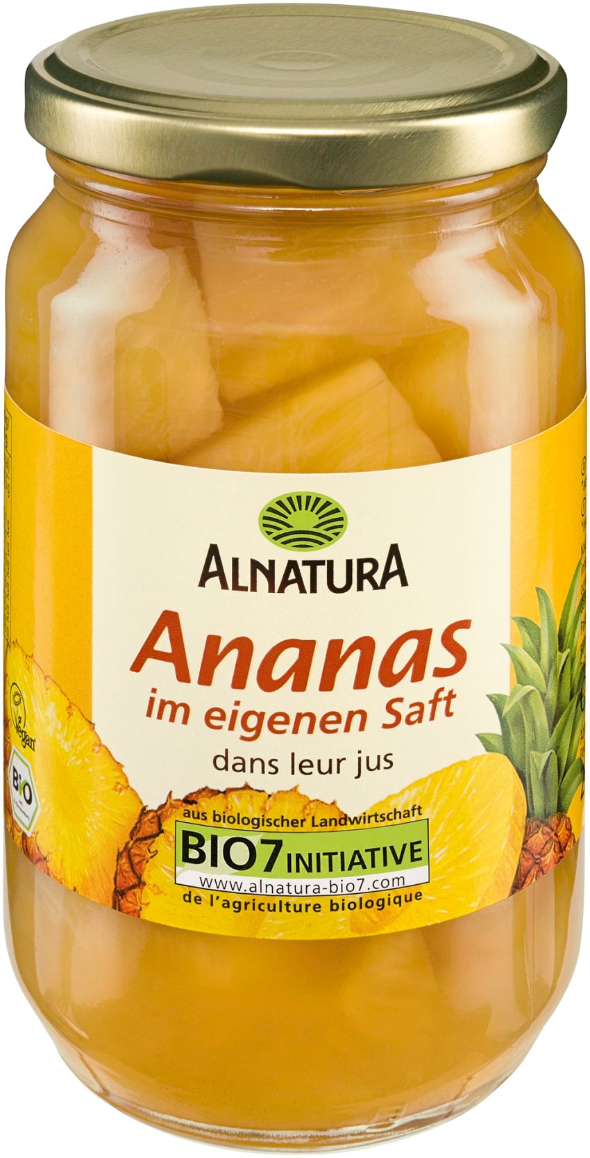 Alnatura BIO Ananászdarabok üvegedényben (350g)