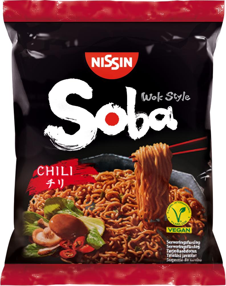 Nissin Soba Chilis ízesítésű sült tészta búzalisztből