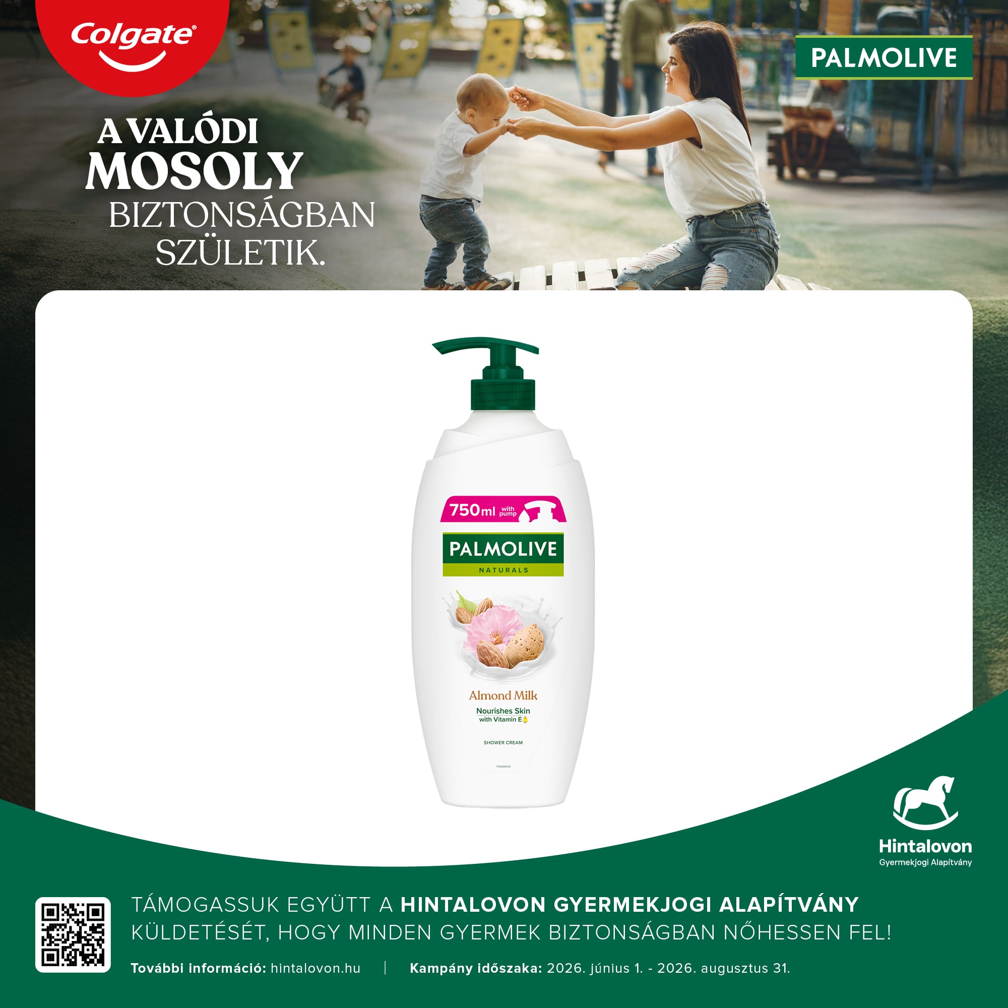 Palmolive Naturals Almond & Milk tusfürdő pumpás