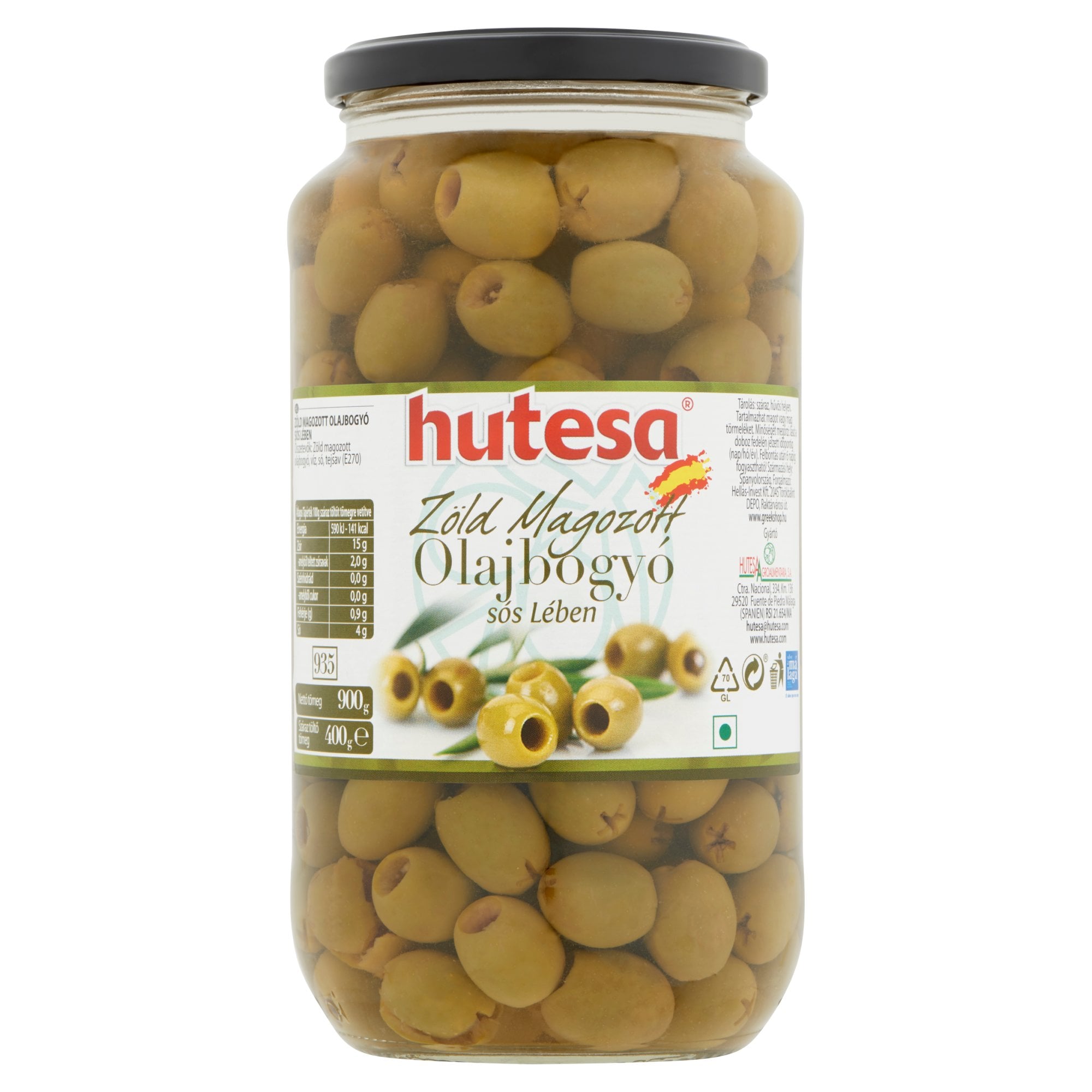 Hutesa Zöld magozott olívabogyó (900 g)