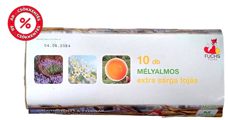 "A" minőségű Fuchs Mélyalmos Extra sárga tojás "M" méret