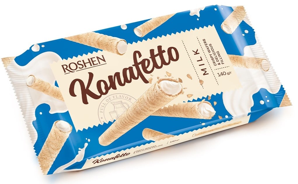 Roshen Konafetto tejkrémmel töltött ostyarúd