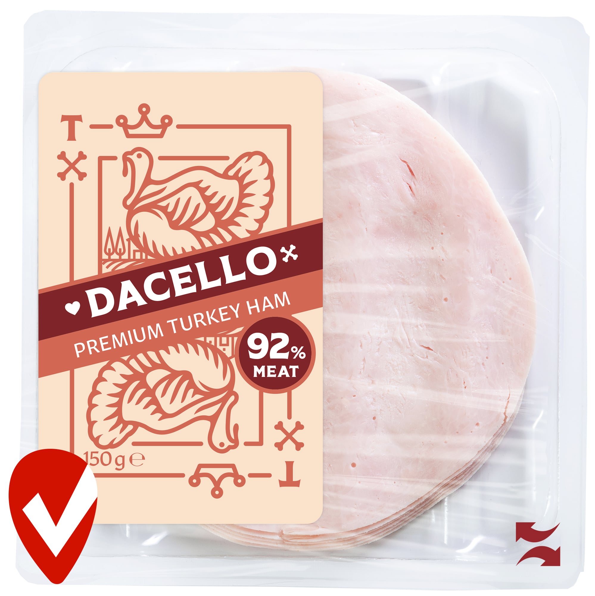 Dacello pulykamell sonka, szeletelt, 92% hústartalommal