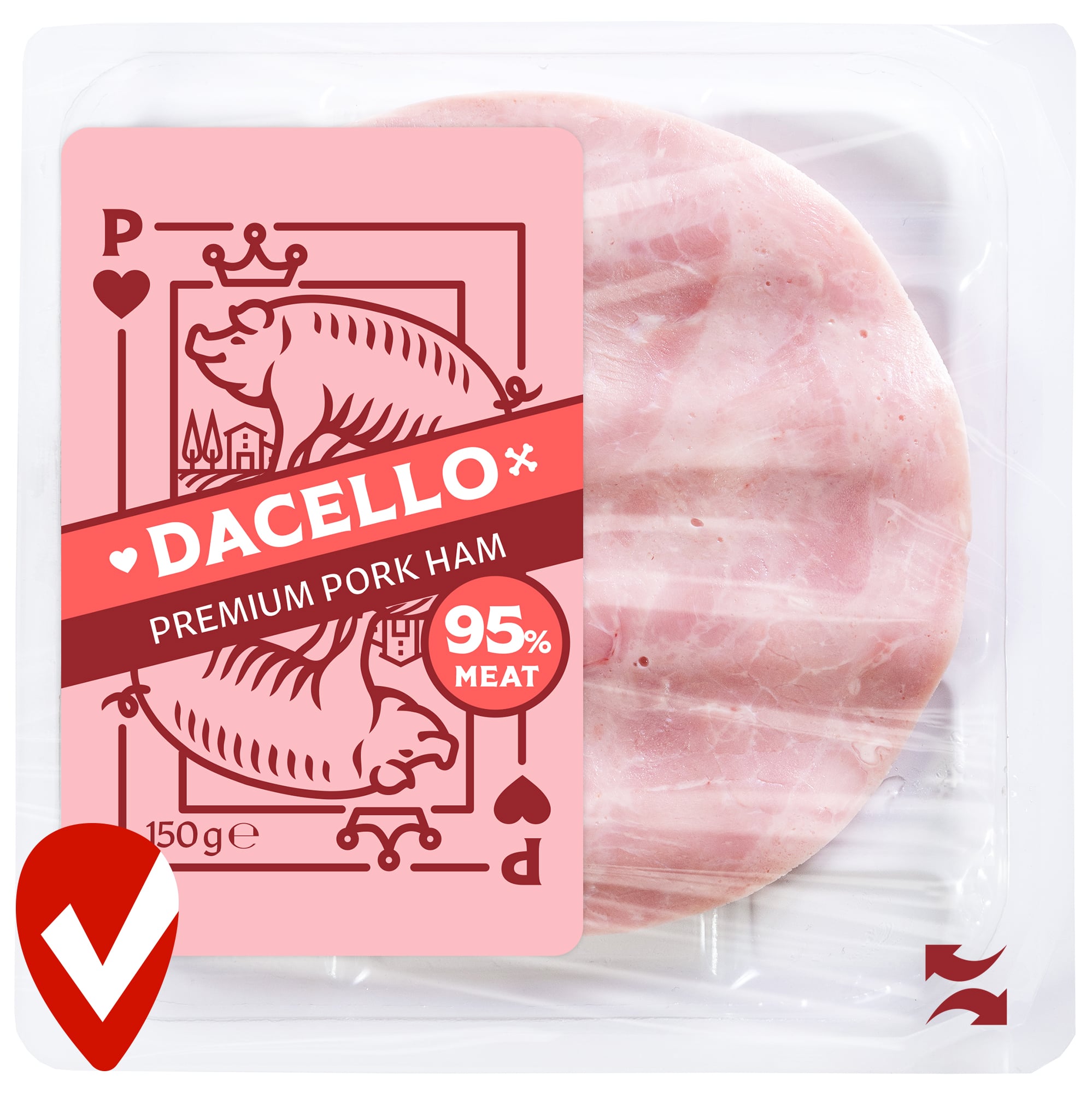 Dacello sertéscomb sonka, szeletelt, 95% hústartalommal