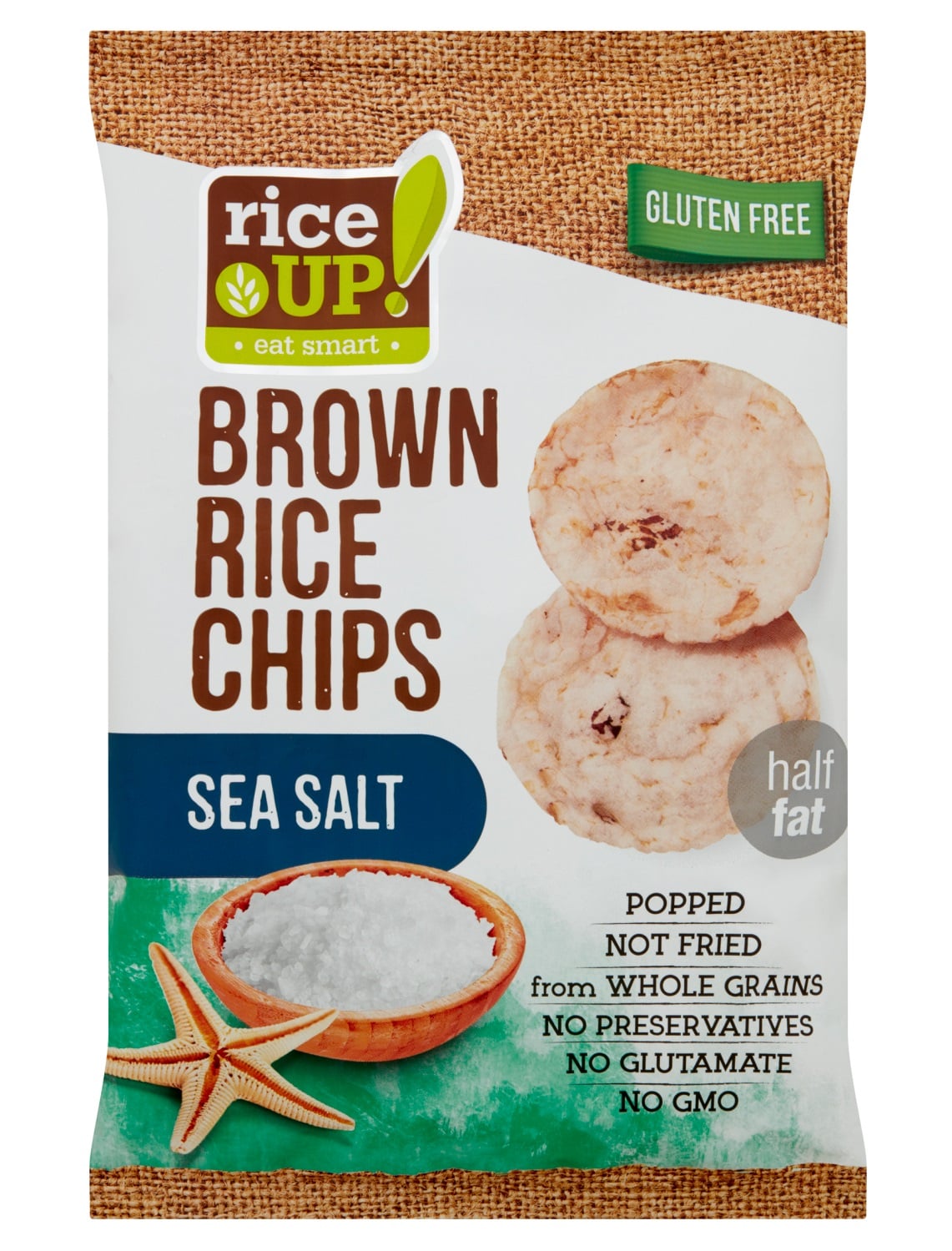 RiceUp! Eat smart teljes kiőrlésű rizs chips Tengeri sós ízű