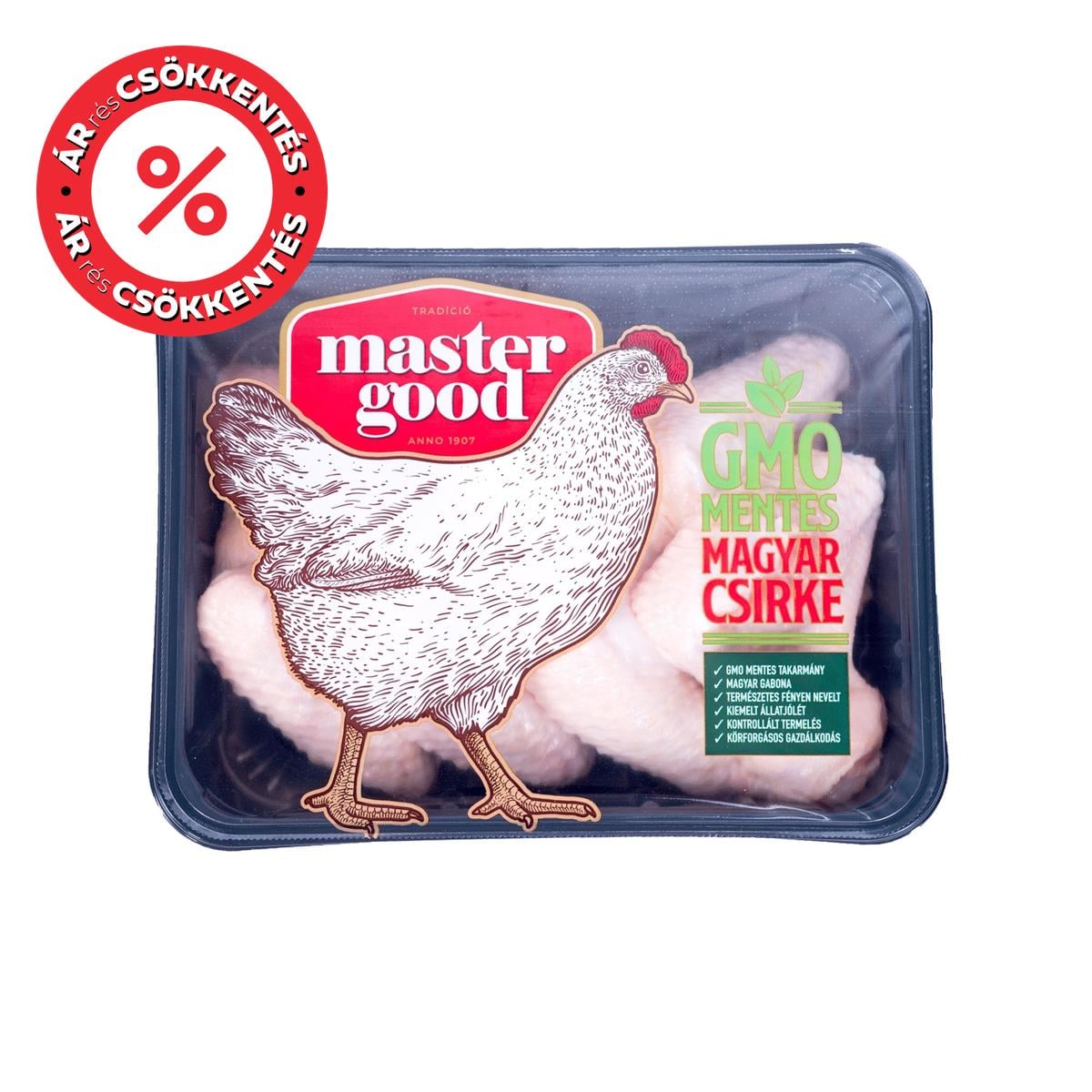 GMO mentes friss csirkeszárny, védőgázas csomagolásban