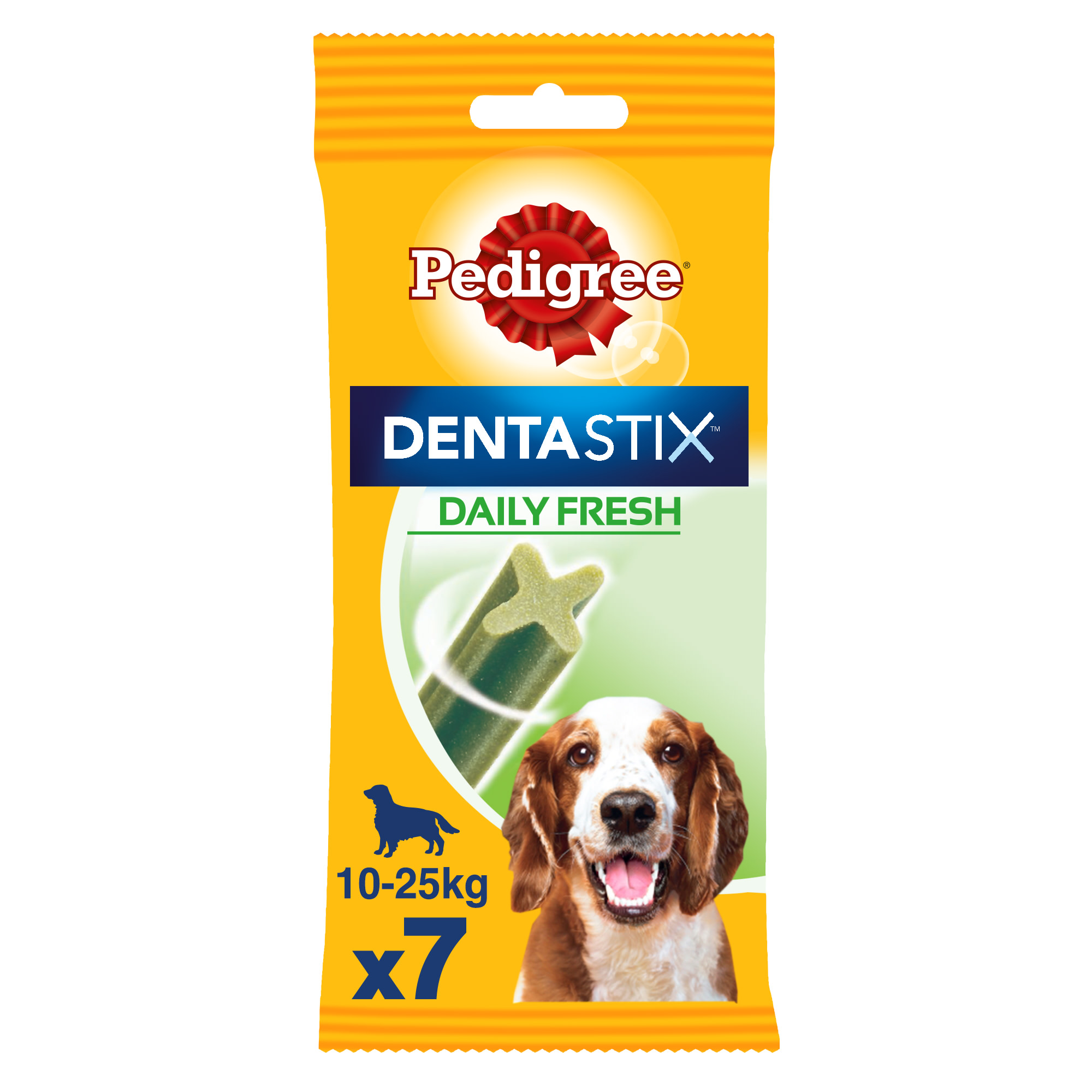 Pedigree DentaStix Fresh mindennapi fogápoló jutalomfalatok 10-25 kg-os kutyák számára 7 db