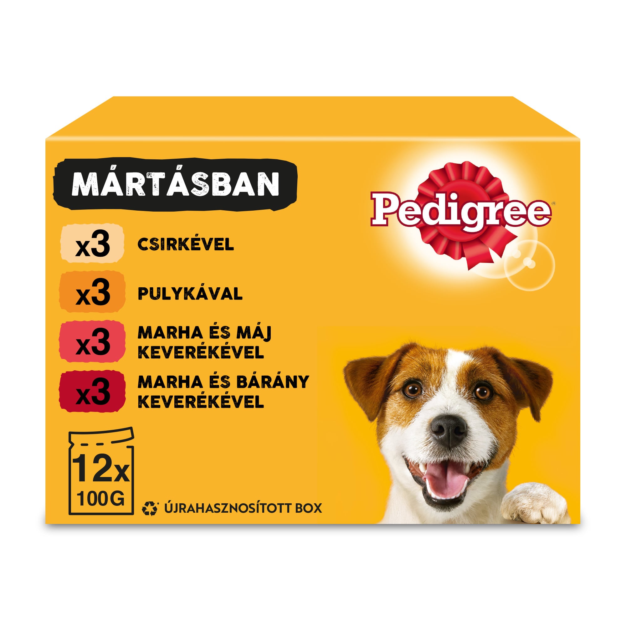 Pedigree tasakos eledel mártásban felnőtt kutyák számára 12 x 100 g