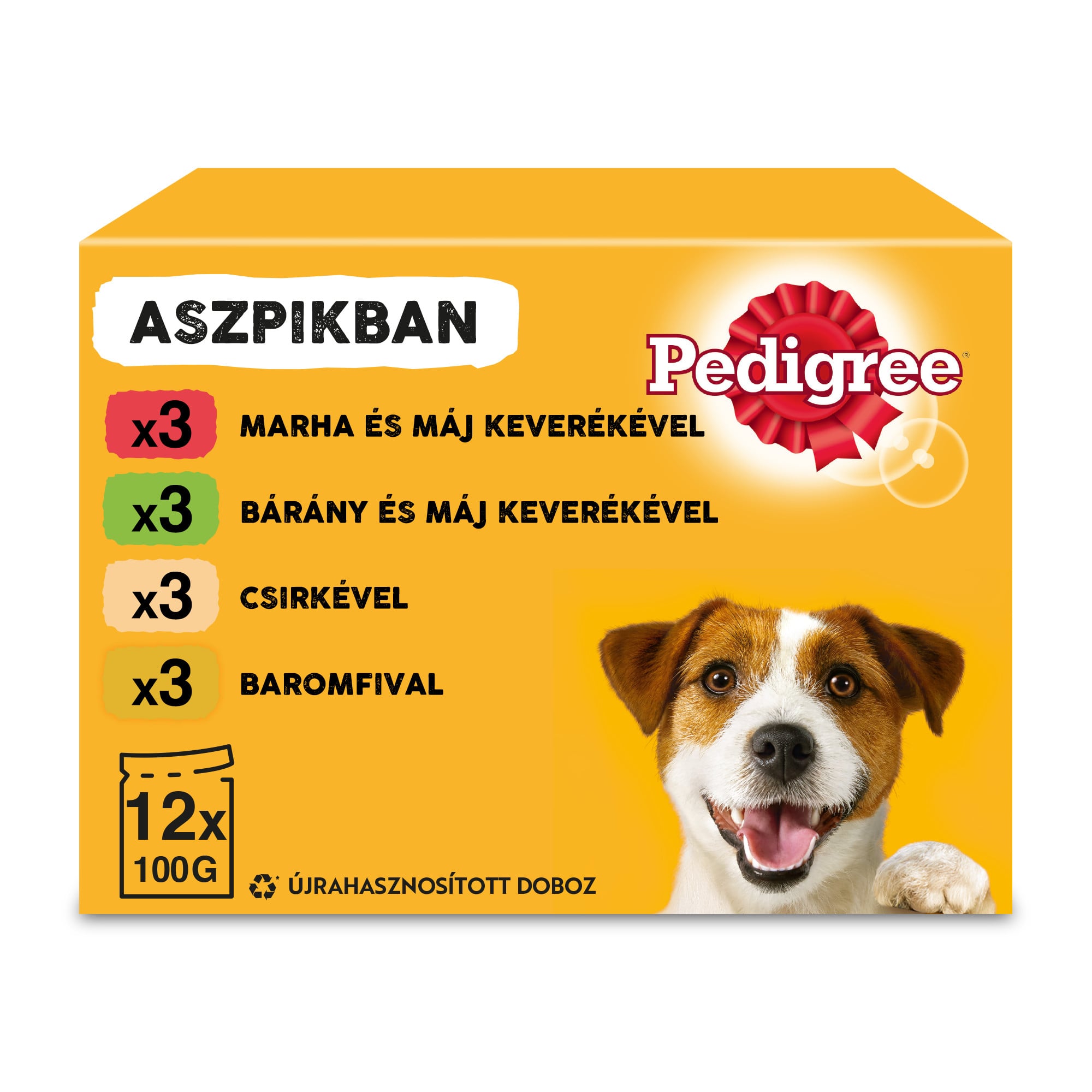 Pedigree tasakos eledel aszpikban felnőtt kutyák számára 12 x 100 g