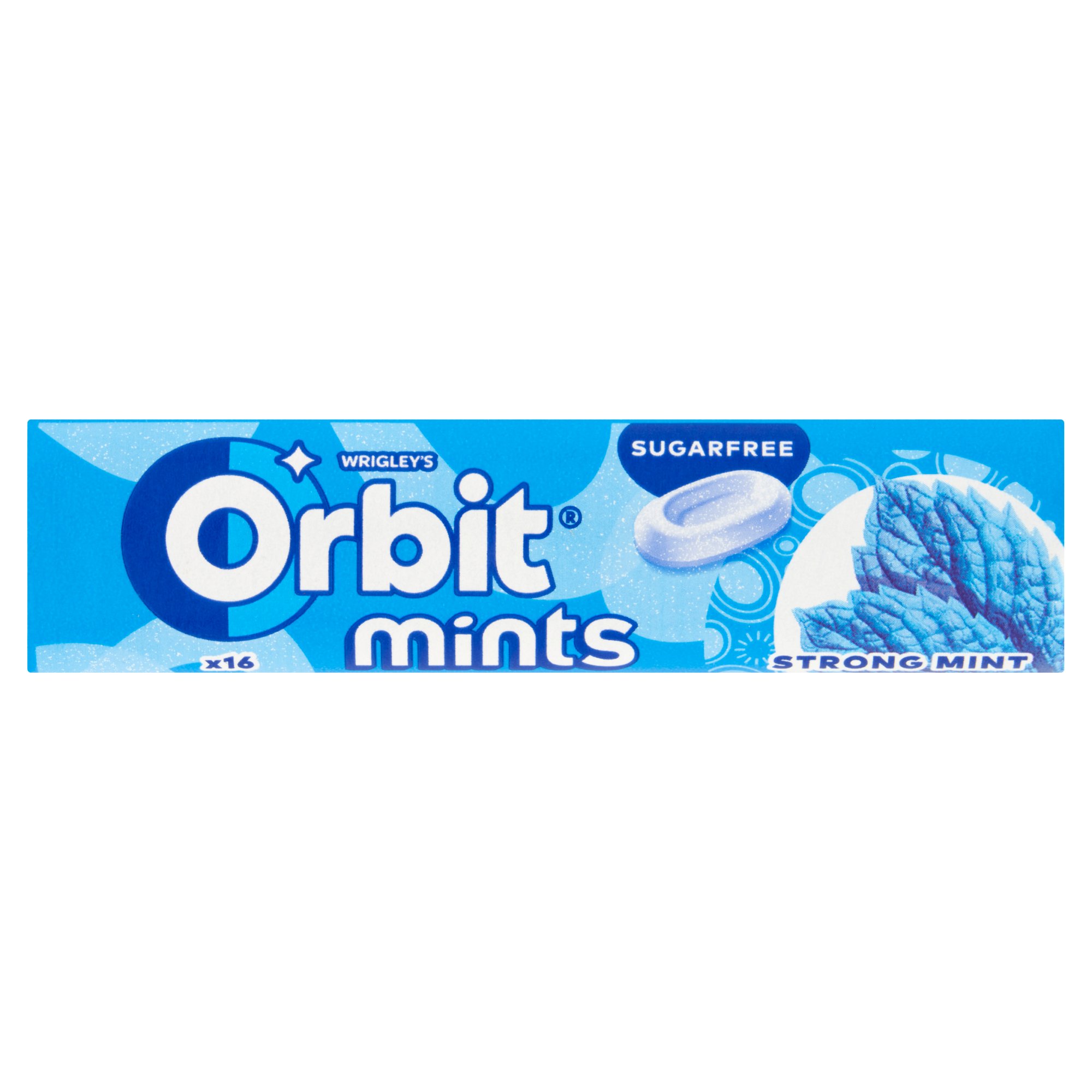 Orbit Mints Strong Mint mentaízű cukormentes töltetlen keménycukorka édesítőszerrel
