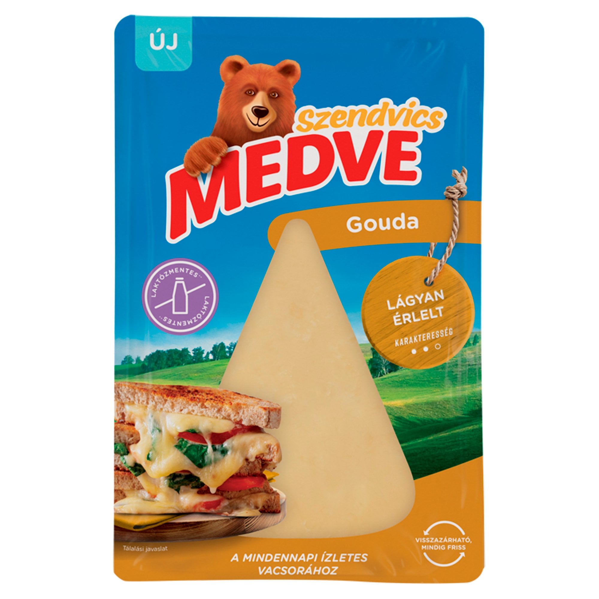 Medve Gouda szeletelt sajt, laktózmentes