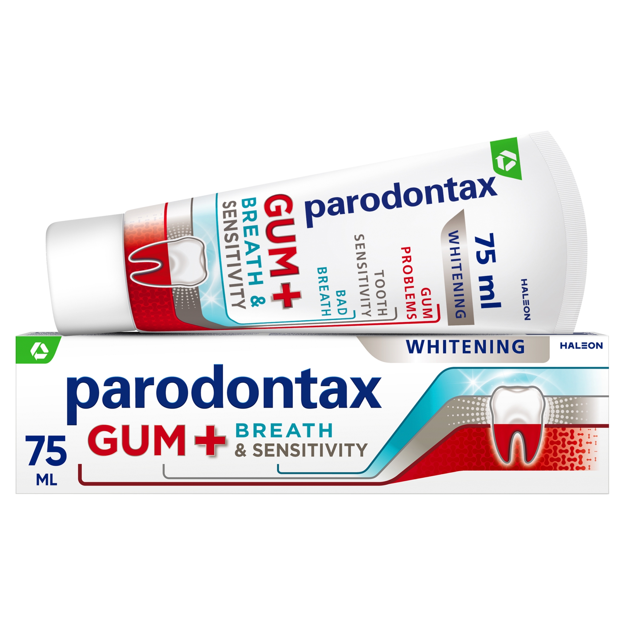 Parodontax Gum + Breath & Sensitivity Whitening fogkrém