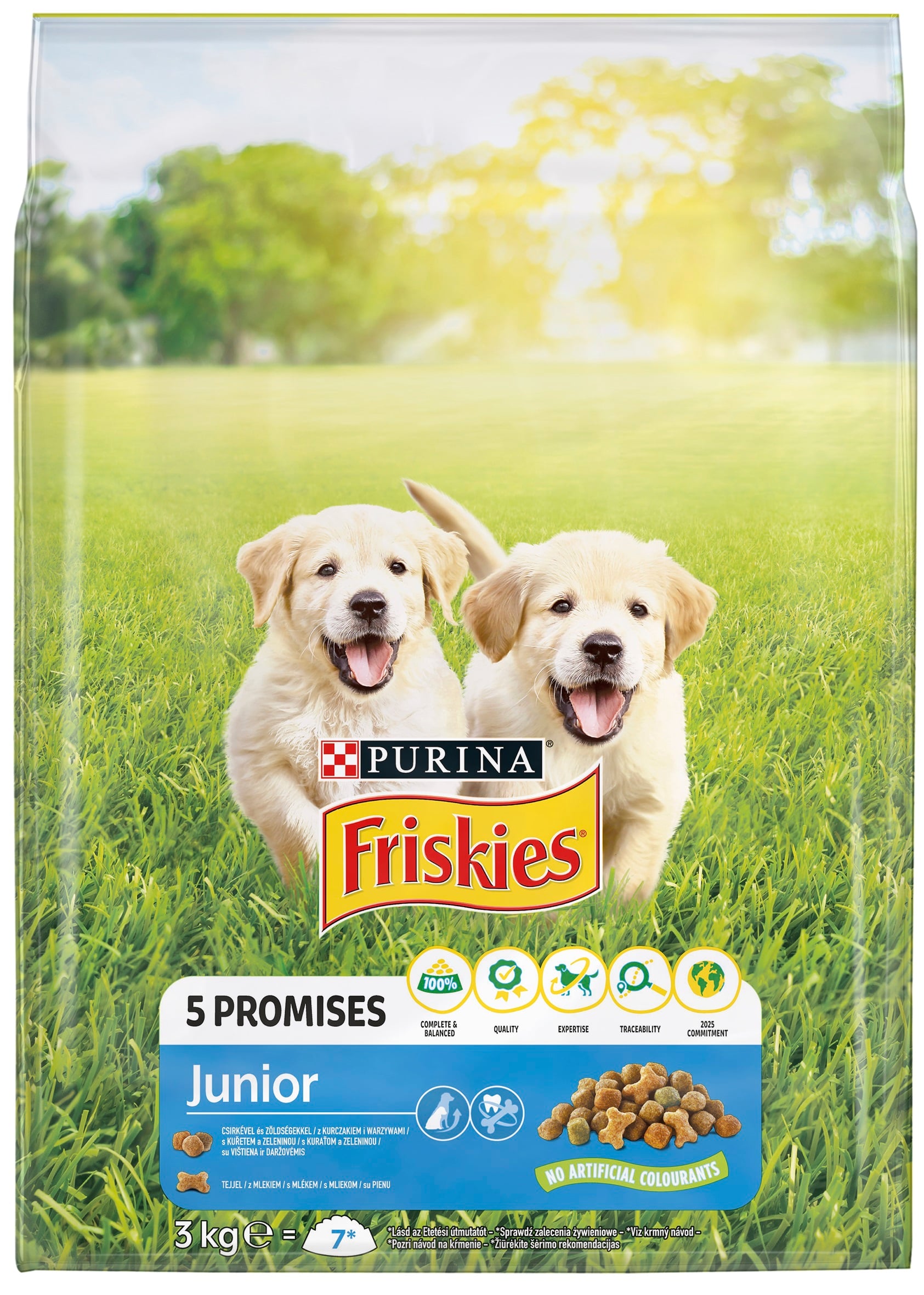 Friskies Junior Csirkével, zöldségekkel és tejjel száraz kutyaeledel