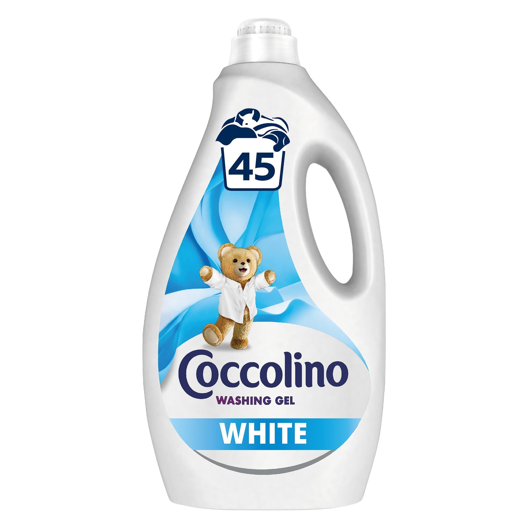 Coccolino White mosószer fehér ruhákhoz, 45 mosás, 1.8 l