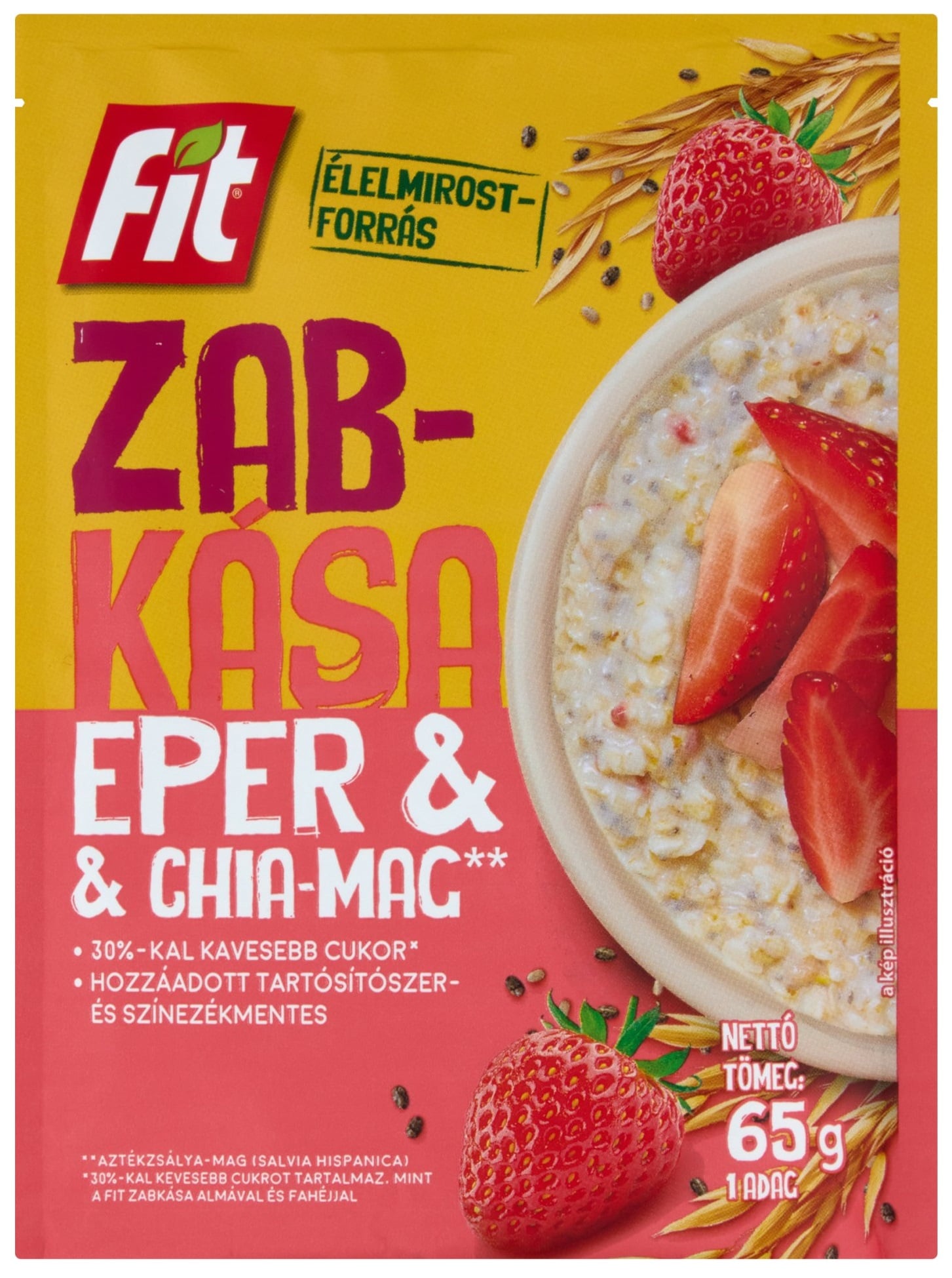 Fit reggeli Zabkása Chia maggal és eperrel