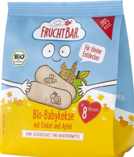 FruchtBar BIO Baba keksz - tönköly, alma 12 hónapos kortól