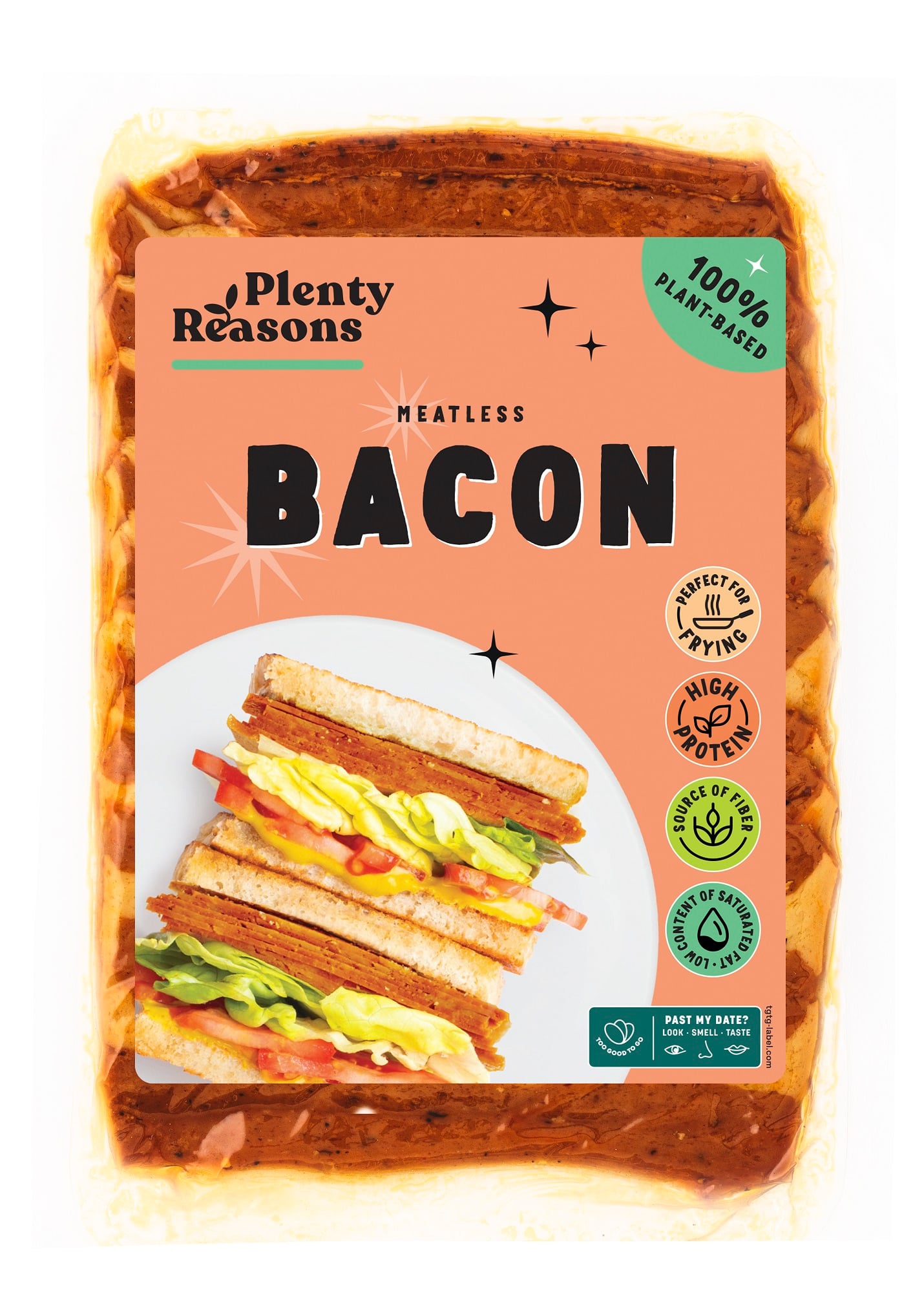 Plenty Reasons Meatless Vegán bacon ízű füstölt szeletek