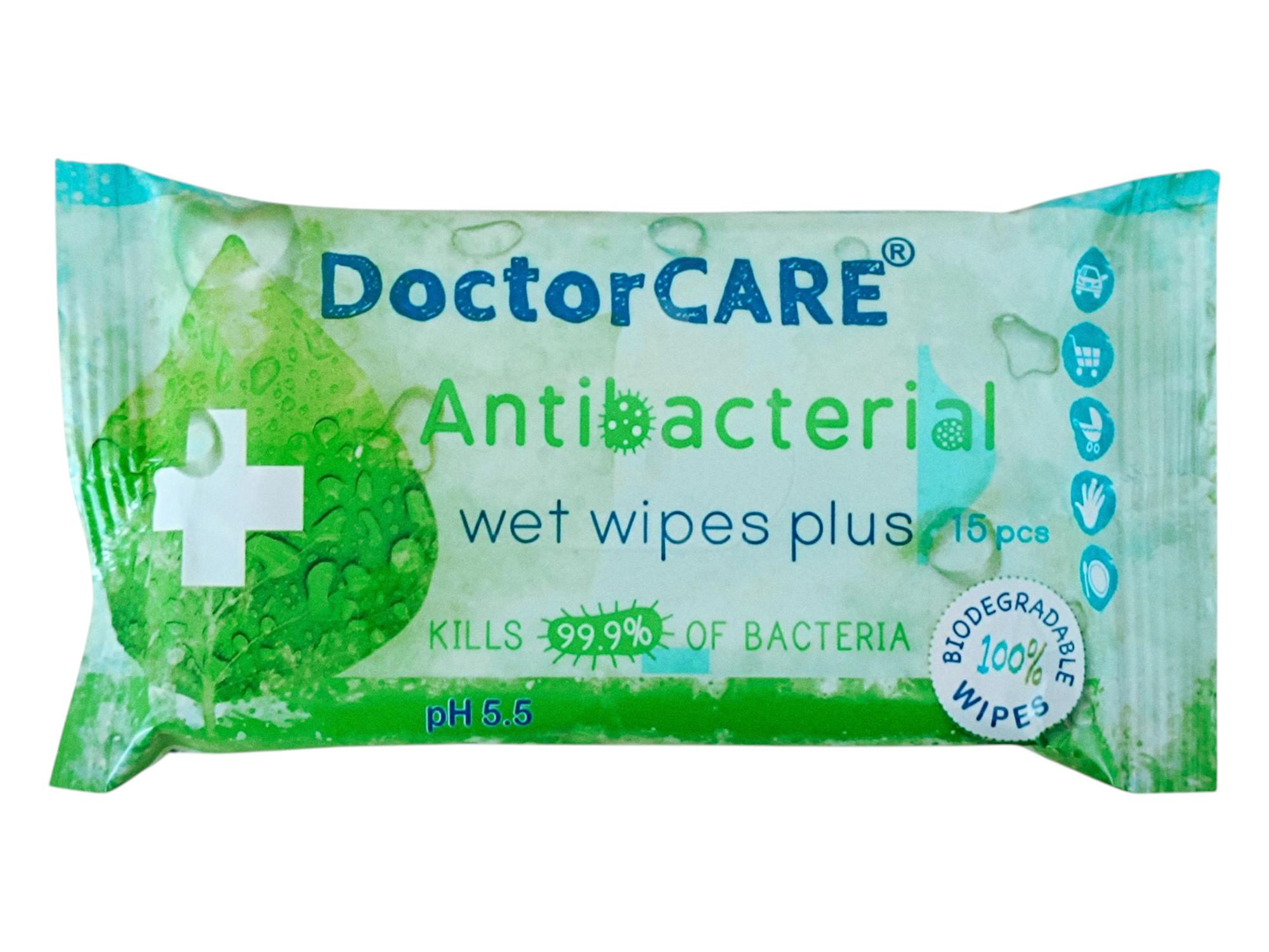 Doctor Care Antibakteriális nedves törlőkendő Aloe 100% Biodegradable